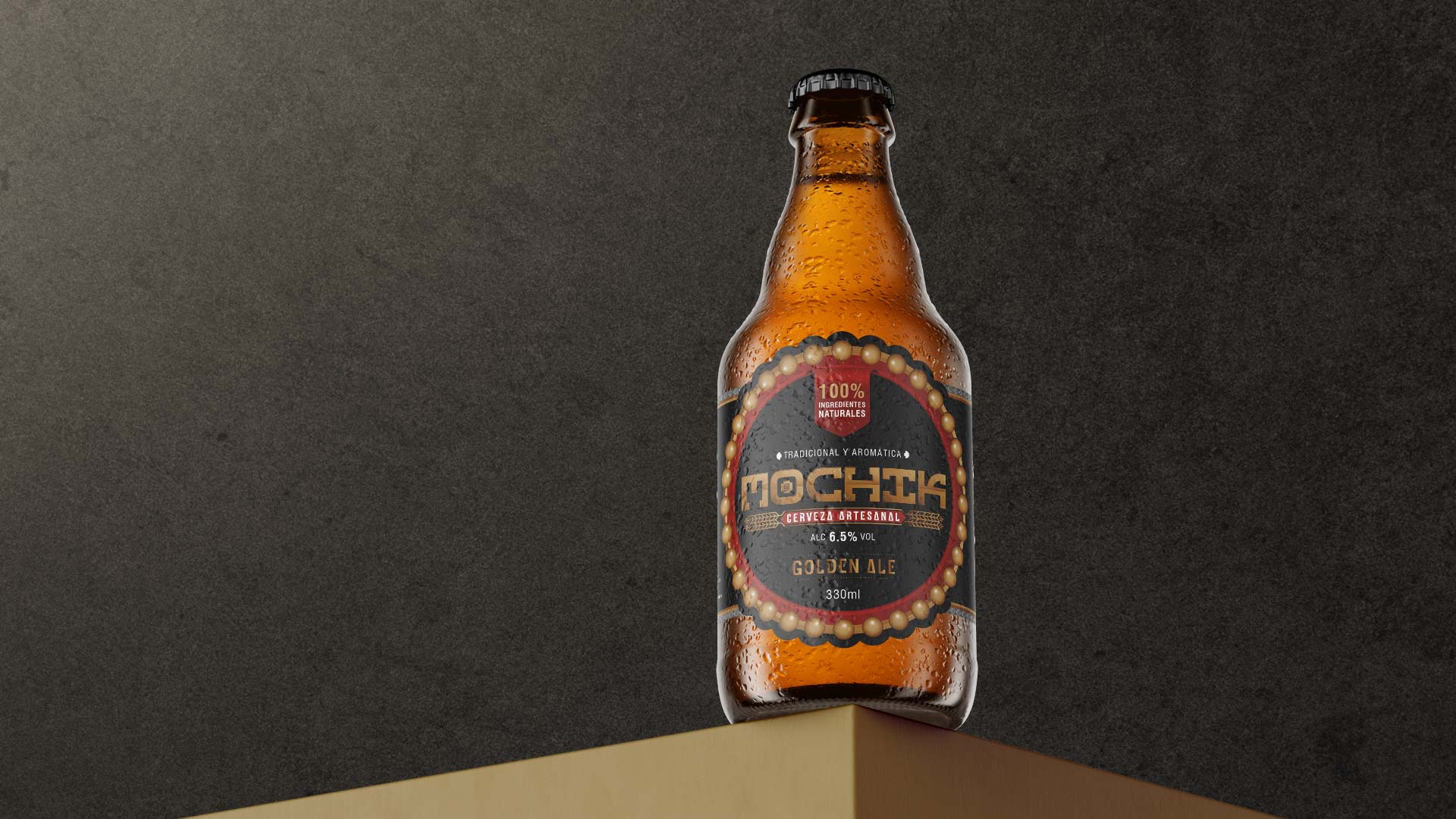 mochik cerveza diseño de logotipo y etiqueta